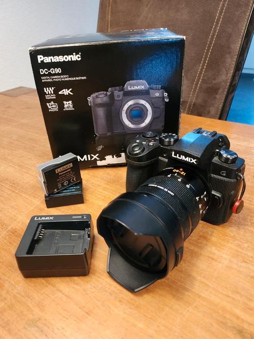 Panasonic DC G90 camera met Leica 12-60mm lens en batterijen, Audio, Tv en Foto, Fotocamera's Digitaal, Zo goed als nieuw, Spiegelreflex