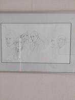Pentekening  van 6 oude mannen getekend  door T.v.Wijk.an, Ophalen of Verzenden
