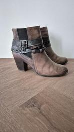 Leren enkellaarsjes met riempjes | Bruin | Bonita | Maat 39, Bruin, Lage of Enkellaarzen, Ophalen of Verzenden, Gedragen