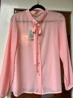 Mooie, aparte blouse met strik en plissé mouwen, Maat 38/40 (M), Terra di siena, Overige kleuren, Nieuw