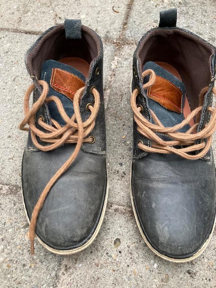 Blauw grijs halfhoge veterschoenen leer, van Beers, maat 41, Kinderen en Baby's, Kinderkleding | Schoenen en Sokken, Gebruikt