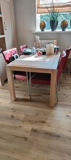 Mooie robust licht eiken eettafel 160 x 90, Huis en Inrichting, Tafels | Eettafels, Ophalen, 50 tot 100 cm, Zo goed als nieuw