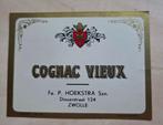 020) ETIKET ZWOLLE Fa.P. HOEKSTRA Szn COGNAC VIEUX, Ophalen of Verzenden, Zo goed als nieuw, Overige typen