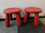 2x IKEA MAMMUT Kinderkrukjes - Rood, Huis en Inrichting, Ophalen of Verzenden, Gebruikt, Kunststof