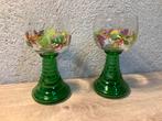 Vintage wijnglas met groene voet, Antiek en Kunst, Antiek | Glas en Kristal, Ophalen of Verzenden