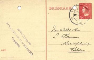 W. Reijnders, Tegelen - Steijl - 07.1947 - briefkaart - 1947 beschikbaar voor biedingen