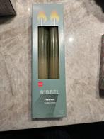 Kaarsen met ribbels dip dye groen 2 stuks Hema NIEUW, Overige materialen, Nieuw, Ophalen of Verzenden, Kaars