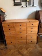 Massief grenen ladekast met 15 lades, Ophalen, Gebruikt, 100 tot 150 cm, 5 laden of meer