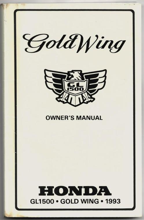 Honda GL1500 Gold Wing manual 1993 motor, Motoren, Handleidingen en Instructieboekjes, Honda, Ophalen of Verzenden