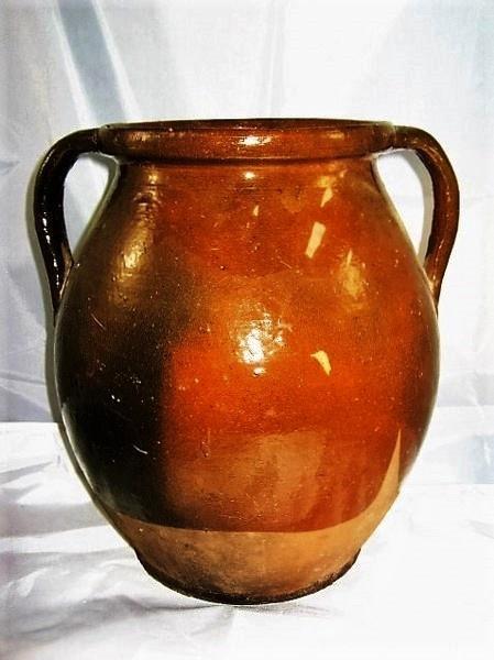 Grote antieke donkerbruine Hongaarse kruik met twee oren (32, Antiek en Kunst, Antiek | Keramiek en Aardewerk, Ophalen