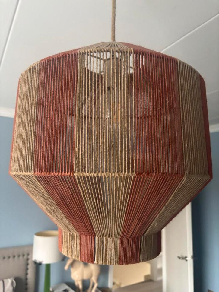 Plafondlamp hanglamp By-Boo Cirque Jute Terracotta / naturel, Huis en Inrichting, Lampen | Hanglampen, Zo goed als nieuw, Minder dan 50 cm