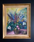 Schilderij op doek "Boeket bloemen" L. Sterckx, Ophalen, Gebruikt, Schilderij, 75 tot 100 cm