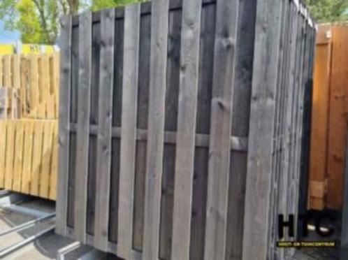 Zwart Douglas tuinscherm ”standaard” voor maar €69,50, Tuin en Terras, Schuttingen, Nieuw, Hout, 1 tot 2 meter, Minder dan 3 meter