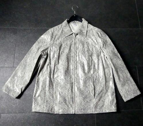 Vintage jasje imitatieleer grijs reptielprint maat 42, Kleding | Dames, Jasjes, Kostuums en Pakken, Zo goed als nieuw, Jasje, Maat 42/44 (L)
