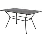 Tuintafel grijs metaal rechthoek 145 x 90 cm model Nordic, Ophalen of Verzenden, Nieuw, Rechthoekig, Metaal