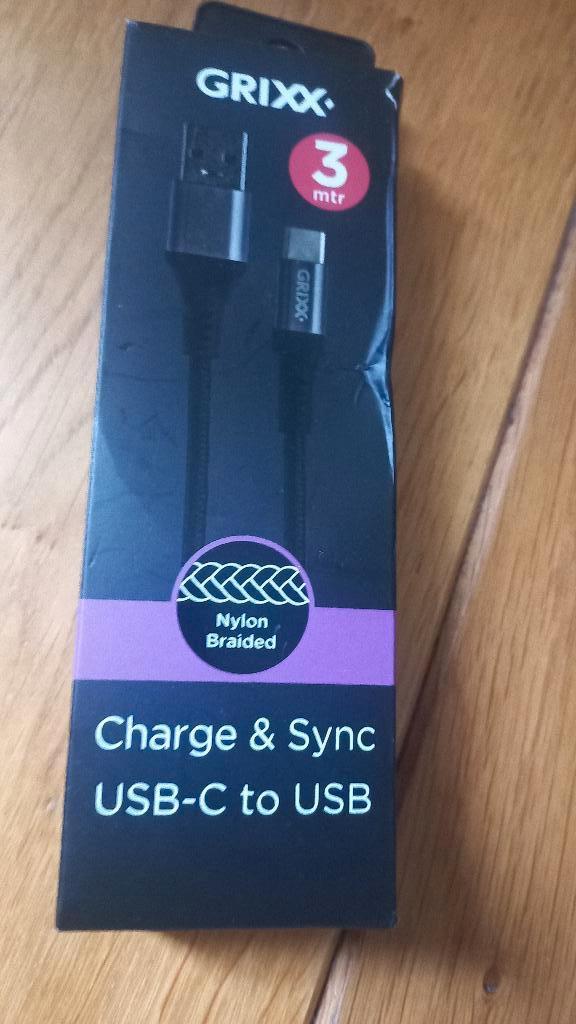 Grixx Optimum Kabel - 3in1 Micro USB/USB-C/Apple 8-pin-nieuw, Ophalen of Verzenden, Nieuw, Apple iPhone