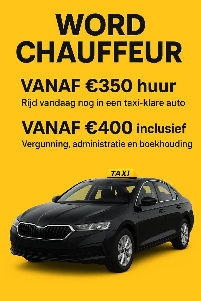 Taxi rijklaar te huur!, Diensten en Vakmensen, Koeriers, Chauffeurs en Taxi's, Chauffeursdiensten, Groepsvervoer, Taxivervoer
