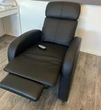 Zwarte relax/massage stoel, Huis en Inrichting, Ophalen, Zwart, Leer, Zo goed als nieuw