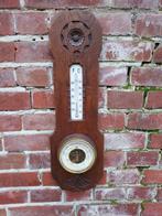 Art Deco eikenhouten barometer met snijwerk., Verzenden