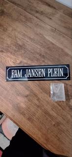 Emaille naambord, Fam Jansen Plein, Ophalen of Verzenden