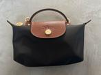 Longchamp Le Pliage mini met strap , zwart, Ophalen of Verzenden, Zo goed als nieuw, Zwart, Handtas