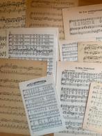 Vintage muziek papier 25 pagina’s, Hobby en Vrije tijd, Scrapbooking, Album of Boek, Gebruikt, Ophalen of Verzenden, Scrap