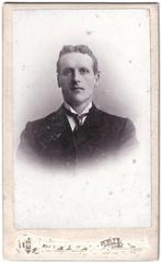 CDV - Portret Man Das - Foto Henning Middelburg Vlissingen, Gebruikt, Foto, Ophalen of Verzenden, Voor 1940