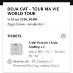 selling doja tickets 2x seated together, Tickets en Kaartjes, Kortingen en Cadeaubonnen, Twee personen, Overige soorten