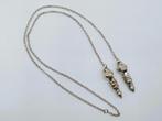 Zilveren jasseronketting met breipenhouders, 95 cm, Verzenden, Zilver, Ketting