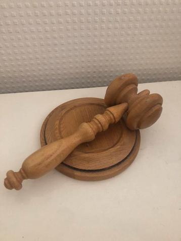 Houten voorzittershamer / veilinghamer, vintage beschikbaar voor biedingen