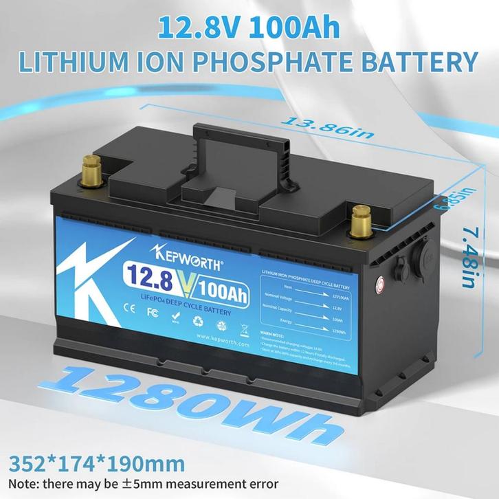 Voeding LiFePO4 12.8V 100aH - 14.6V charge + lader + BMS, Telecommunicatie, Zenders en Ontvangers, Nieuw, Ophalen of Verzenden