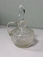 Vintage geslepen glazen kan met stop decoratieve glas karaf, Antiek en Kunst, Antiek | Glas en Kristal, Ophalen of Verzenden