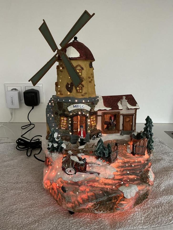 Kerstmolen met Verlichting dickensville aanv kerstdorp, Diversen, Kerst, Nieuw, Ophalen of Verzenden