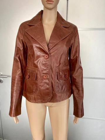G621 Echt-leren jasje mt. 38=M blazer colbert bruin Pimkie beschikbaar voor biedingen