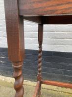 antiek eiken bijzet tafel/ plantentafel barley twist  poten, Minder dan 55 cm, De doofpot, Klassiek antiek vintage, Vierkant