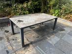 Natuursteen Tuintafel 200x105cm, Ophalen, Gebruikt, 100 tot 150 cm, Vijf personen of meer