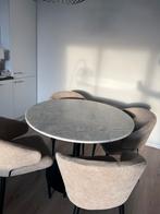 by fonQ Marble Eettafel Marmer - Ø 110 cm - Wit/Zwart, Huis en Inrichting, Overige materialen, 100 tot 150 cm, 100 tot 150 cm