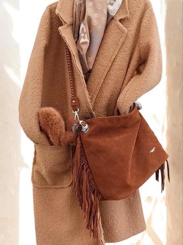 Nieuw camel fringe schouder/handtas beschikbaar voor biedingen