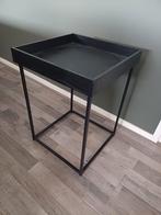 bijzettafeltje,  zwart metaal,houtnerf, Ophalen, Minder dan 45 cm, Minder dan 55 cm, Gebruikt