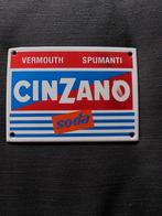 Emaille Cinzano Soda bordje, Ophalen of Verzenden, Gebruikt, Reclamebord