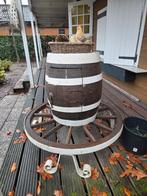 Vat met wiel voor in de tuin als decoratie, Ophalen of Verzenden, Gebruikt