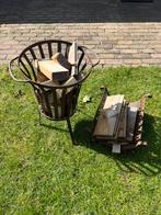 Gietijzeren Vuurkorf incl. houtmand, Tuin en Terras, Vuurkorven, Ophalen, Gebruikt, Vuurkorf