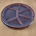 3 klein formaat bruine fondueborden, Keramiek, Ophalen of Verzenden, Zo goed als nieuw, Bord(en)