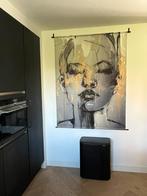 Groot wanddoek met gezicht, Huis en Inrichting, Woonaccessoires | Wanddecoraties, Ophalen of Verzenden, Gebruikt