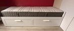 Ikea bed Brimnes 80x200 incl matras, Ophalen, Verstelbaar, Eenpersoons, Wit