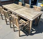 Teak houten tuinset, Tuin en Terras, Tuinsets en Loungesets, Tuinset, Eettafel, 6 zitplaatsen, Teakhout