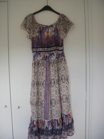 Jurk K. mouw - Peace Love Owls - Bloemen Paars - 40 - Nieuw beschikbaar voor biedingen