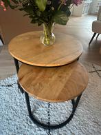 Mango houten salontafeltjes, Ophalen, Gebruikt, Rond, 50 tot 100 cm