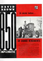 oude folder David Brown 850 implematic tractor rood, Boeken, Catalogussen en Folders, Ophalen of Verzenden, Zo goed als nieuw