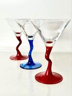 Memphis style zigzag martini glazen glaswerk set vintage, Antiek en Kunst, Ophalen of Verzenden